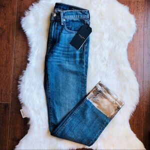 High Waist Ankle Cigarette Jeans